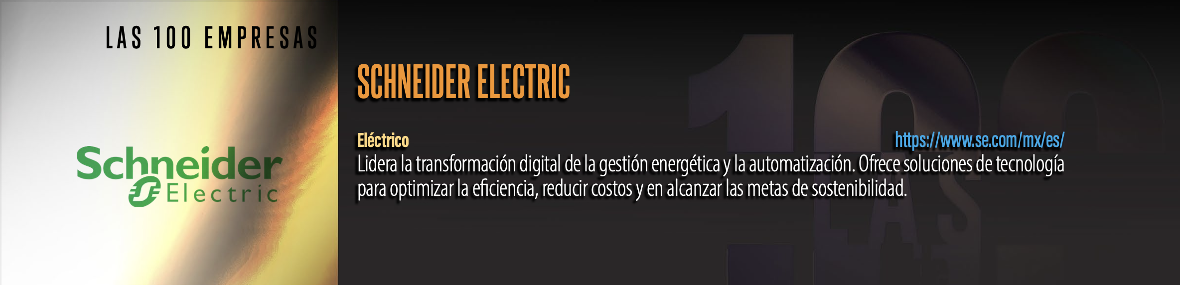Schneider Electric nombrada una de las 100 empresas líderes en México y la empresa más sostenible del mundo